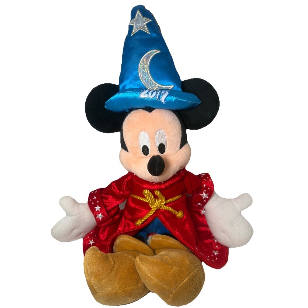 2017 Disney Parks Exclusive Mickey Mouse Fantasia Sorcerer Wizard 20" Plush